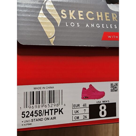 Skechers Uno “Stand On Air” Sneakers | Hot Pink | M8 / W9.5-10 | NWT - Picture 12 of 12